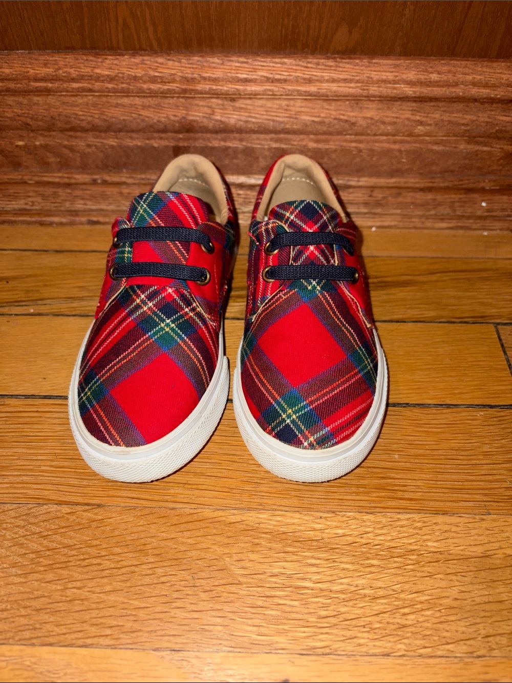 Janie and Jack Tartan Plaid Canvas Kids Sneakers
